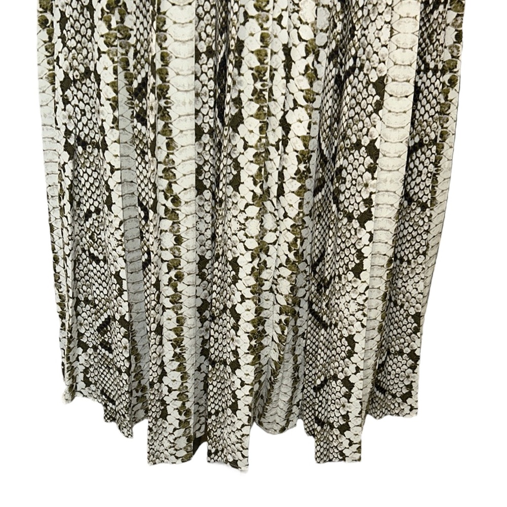 J. Crew Snakeskin Python Pleated A-Line Midi Slip… - image 7